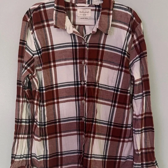 Weatherproof Vintage Orange and White Plaid Shirt - Picture 2 of 6